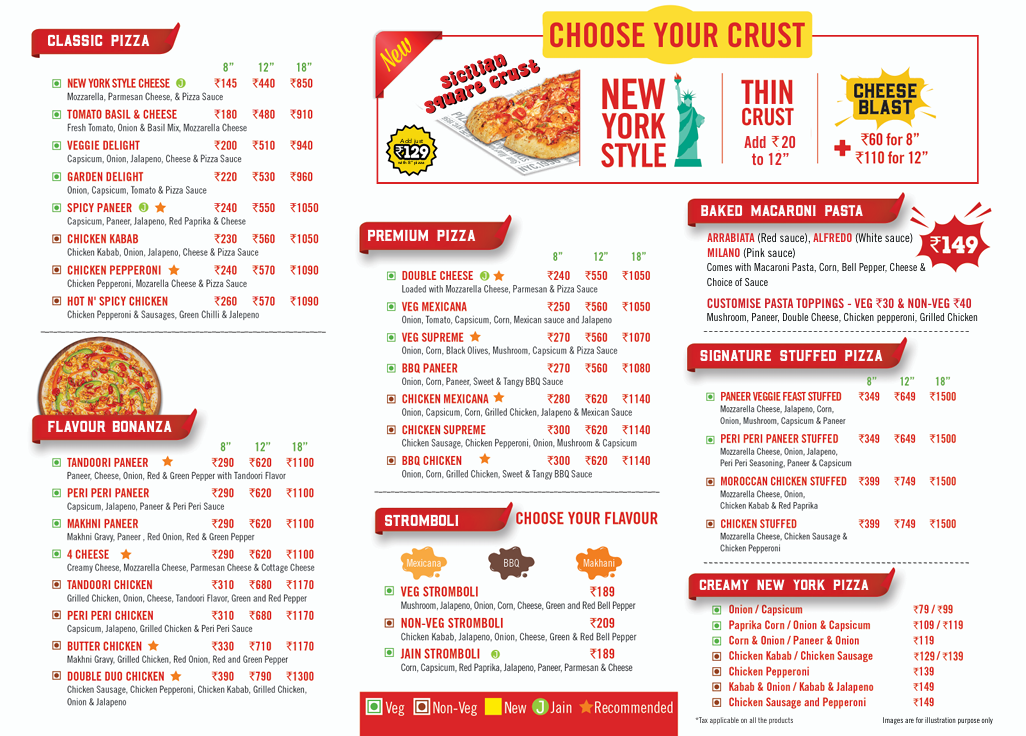 Sbarro Pizza | Our Menu